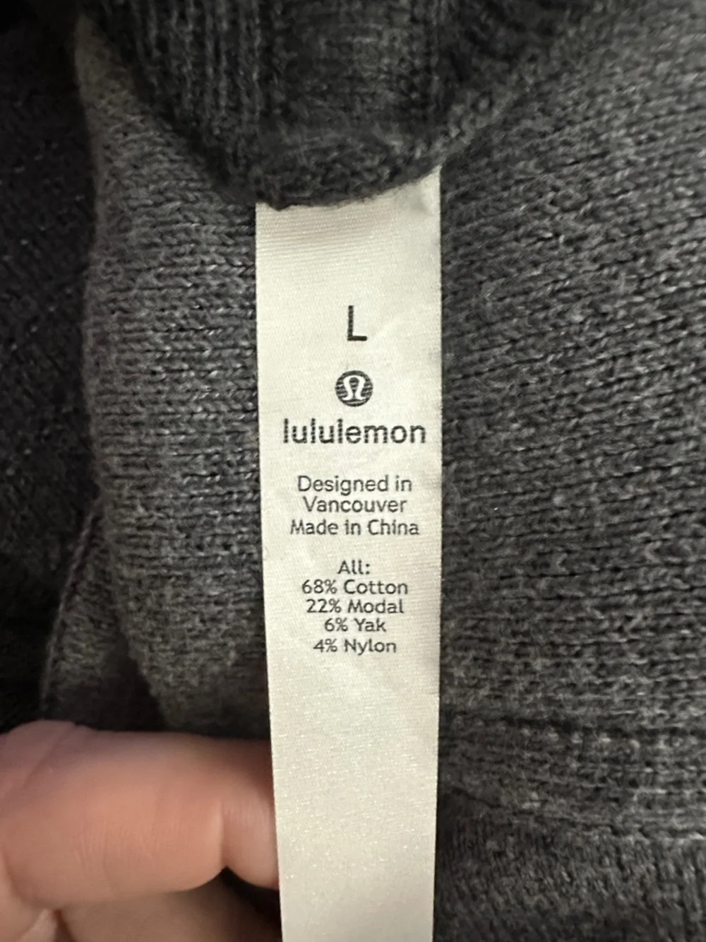 LULULEMON L Still Lotus wrap Grey-Black thumb sleeve pocket reversible cardigan - Picture 14 of 16